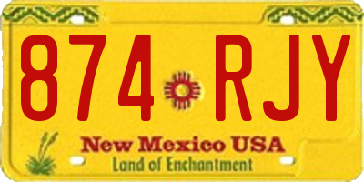 NM license plate 874RJY