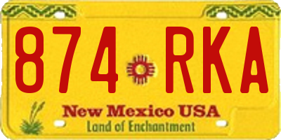 NM license plate 874RKA