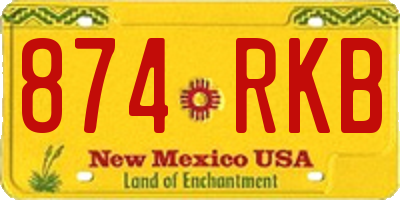 NM license plate 874RKB
