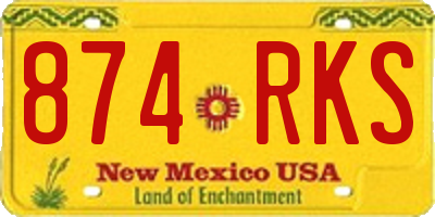 NM license plate 874RKS