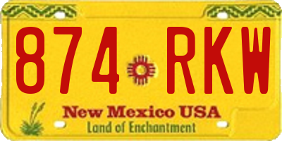 NM license plate 874RKW