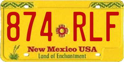 NM license plate 874RLF
