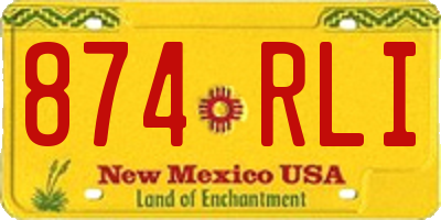 NM license plate 874RLI