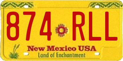 NM license plate 874RLL