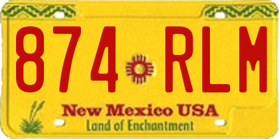 NM license plate 874RLM