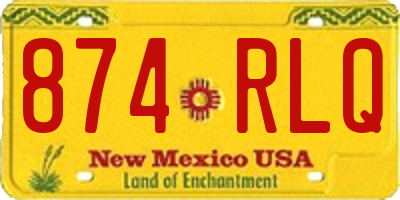 NM license plate 874RLQ