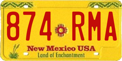 NM license plate 874RMA