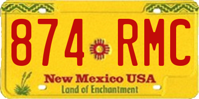 NM license plate 874RMC