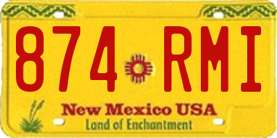 NM license plate 874RMI