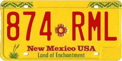 NM license plate 874RML