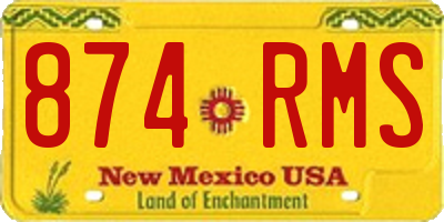 NM license plate 874RMS