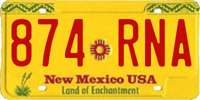 NM license plate 874RNA