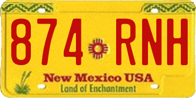 NM license plate 874RNH
