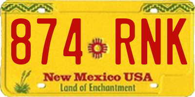NM license plate 874RNK