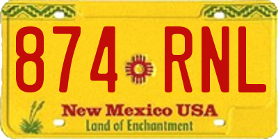 NM license plate 874RNL