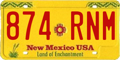 NM license plate 874RNM