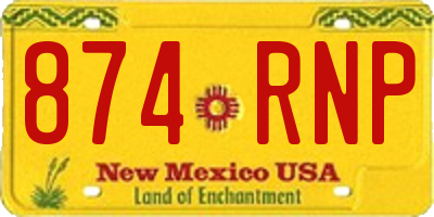 NM license plate 874RNP