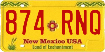 NM license plate 874RNQ