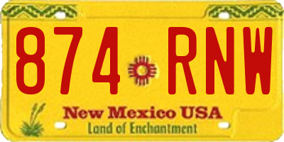 NM license plate 874RNW