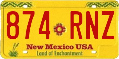 NM license plate 874RNZ