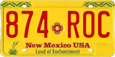 NM license plate 874ROC