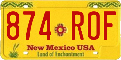 NM license plate 874ROF