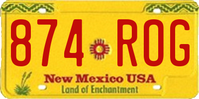 NM license plate 874ROG