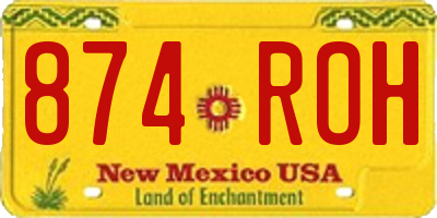 NM license plate 874ROH