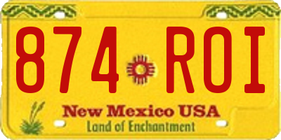 NM license plate 874ROI