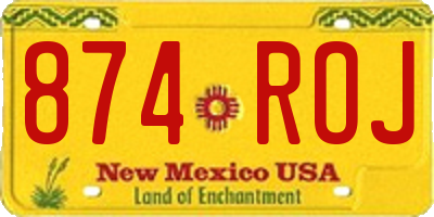 NM license plate 874ROJ