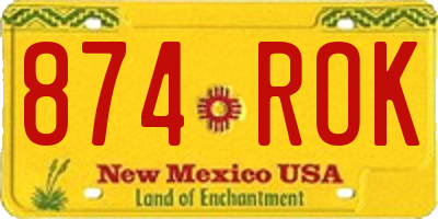 NM license plate 874ROK