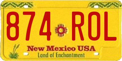 NM license plate 874ROL