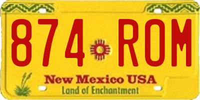 NM license plate 874ROM