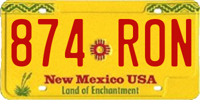 NM license plate 874RON