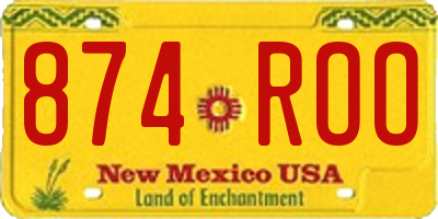 NM license plate 874ROO
