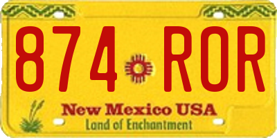 NM license plate 874ROR