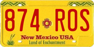 NM license plate 874ROS