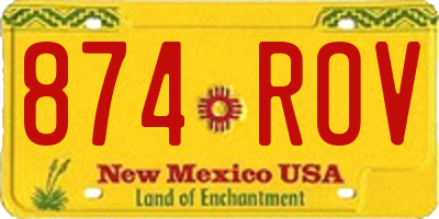 NM license plate 874ROV