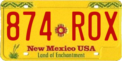 NM license plate 874ROX