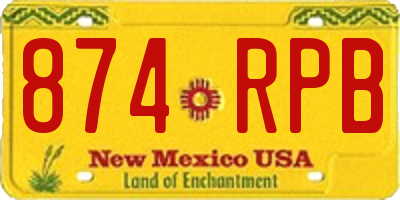 NM license plate 874RPB