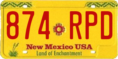 NM license plate 874RPD