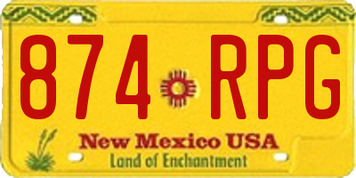 NM license plate 874RPG