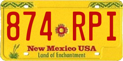 NM license plate 874RPI