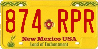 NM license plate 874RPR