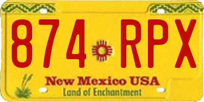 NM license plate 874RPX