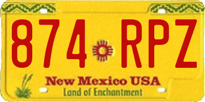 NM license plate 874RPZ
