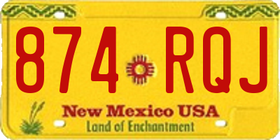 NM license plate 874RQJ