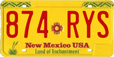 NM license plate 874RYS