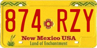 NM license plate 874RZY