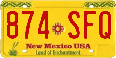 NM license plate 874SFQ